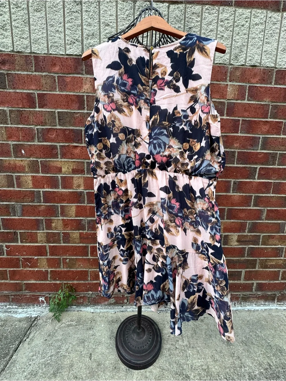 Maurices Floral Sleeveless Midi Dress Pink Navy Soft Ruffle Bridal Feminine - Picture 6 of 12